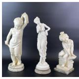Italian Hand Carved Alabaster Resin Statues
