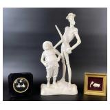 Antique Carved Bone Framed Relief Art & More