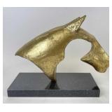Equs Statue In Gold Finish