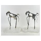 Surrealist Bronzed Finished Brass Sculptures w/