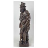 Vintage Hand Carved Walnut Folk Art Statue