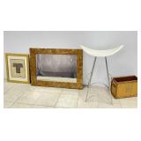 Italian Liberty Beveled Mirror w/ Glass Tile