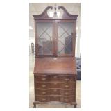 Vintage Chippendale Style Mahogany Secretary Desk