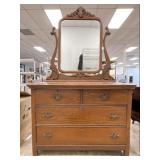 Antique American Golden Oak Dresser w/ Tilting