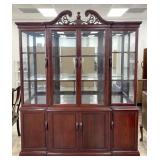 Traditional Mahogany Finish Breakfront Display