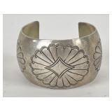 Sterling Navajo Style Stamped Cuff Bracelet