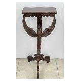 Vintage Carved Dragon Pedestal Accent Table