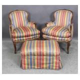 Pair of Louis XV style bergeres;