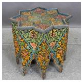 Moroccan style painted wood side table