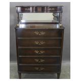 Maslow & Freen mahogany mirror-back high chest Maslow & Freen mahogany mirror-back high chest