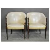Pair of Georgian style leather tub chairs Pair of Georgian style leather tub chairs