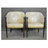 Pair of Georgian style leather tub chairs