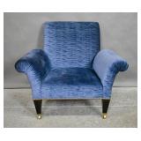 Blue upholstered club chair