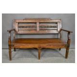 Anglo-Indian style hardwood bench