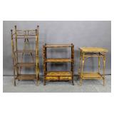 Theodore Alexander faux bamboo stand; Theodore Alexander faux bamboo stand;