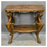 Italian Rococo style mahogany griffin-form table Italian Rococo style mahogany griffin-form table