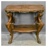 Italian Rococo style mahogany griffin-form table