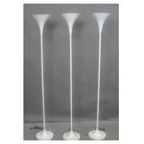 Set of 3 Basic Concept white metal floor lamps Set of 3 Basic Concept white metal floor lamps