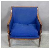 Transitional style walnut club chair Transitional style walnut club chair