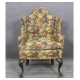Georgian style carved mahogany wing chair Georgian style carved mahogany wing chair