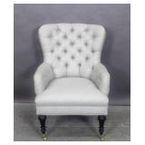 Tufted grey accent chair