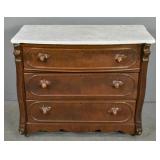 Victorian mahogany marble top 3-drawer chest Victorian mahogany marble top 3-drawer chest
