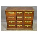 Mahogany & brass bound shop cabinet