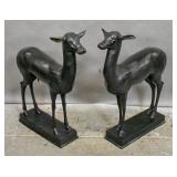 Pair of bronze deer