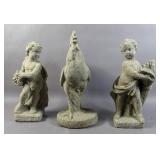 3 Composite stone garden figures 3 Composite stone garden figures