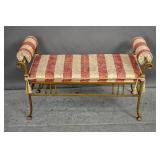 Brass upholstered hall bench Brass upholstered hall bench