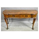 Queen Anne style walnut 2-drawer console