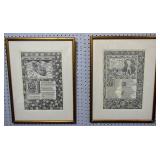 Pair of framed illustrations