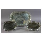 3 Sterling silver trays 3 Sterling silver trays