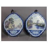 Pair of Dutch hanging porcelain plaques Pair of Dutch hanging porcelain plaques