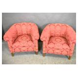 Pair of Contemporary upholstered tub chairs