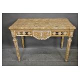 Louis XVI style painted marble top console Louis XVI style painted marble top console