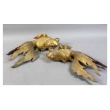Pair of giltwood pop eye goldfish Pair of giltwood pop eye goldfish