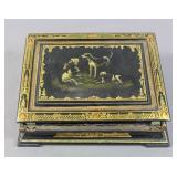 Black lacquered portable writing box/desk Black lacquered portable writing box/desk