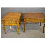 2 Provincial Louis XV style 1-drawer side tables 2 Provincial Louis XV style 1-drawer side tables