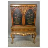 Georgian style walnut cabinet on stand Georgian style walnut cabinet on stand