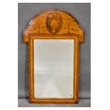 Neoclassical style mahogany and satinwood mirror