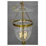 Georgian style etched glass hanging bell light Georgian style etched glass hanging bell light