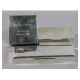 2 Sterling silver boxes; 2 Sterling silver boxes;