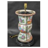Rose medallion porcelain vase mounted as a lamp Rose medallion porcelain vase mounted as a lamp