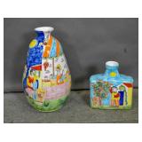 2 Italian pottery vases