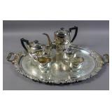 Sheffield silver plated 5-piece tea & coffee set; Sheffield silver plated 5-piece tea & coffee set;