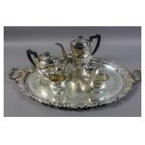 Sheffield silver plated 5-piece tea & coffee set;