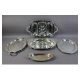 5 Silver plated serving trays