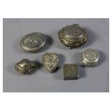 5 Continental silver boxes; 5 Continental silver boxes;