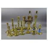 14 Brass candlesticks